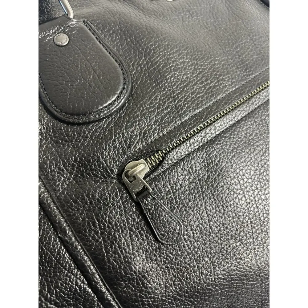 Coach Mickie Tote Black Pebbled Leather F34039 Shoulder Hobo Tote Gunmetal - Picture 8 of 12